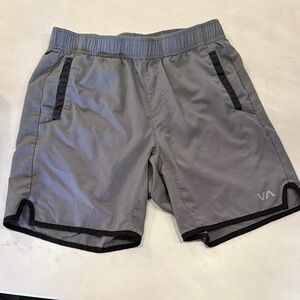 RVCA Big Kids Gray and Black Athletic Shorts